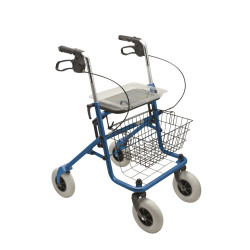 Rollator Deluxe Blue 4τροχο ενισχυμένο πτυσσόμενο με φρένα